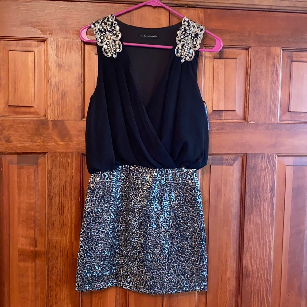 Black and Silver sequin/jeweled dress